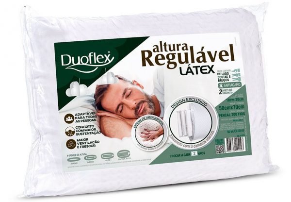 Travesseiro altura regulável látex Duoflex