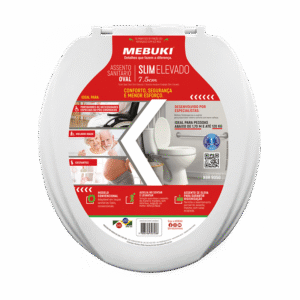 Assento Sanitário Oval Elevado 7,5cm com Tampa – Mebuki