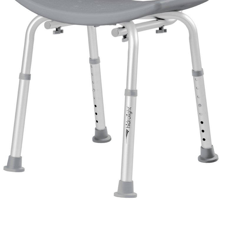 Banco para Banho com Encosto Hidrolight — altura ajustável, alumínio e ponteiras antiderrapantes - Imagem 2