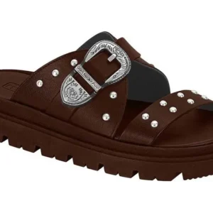 Sandália Moleca 5504.103 Chocolate – Slide Flatform com Conforto e Estilo