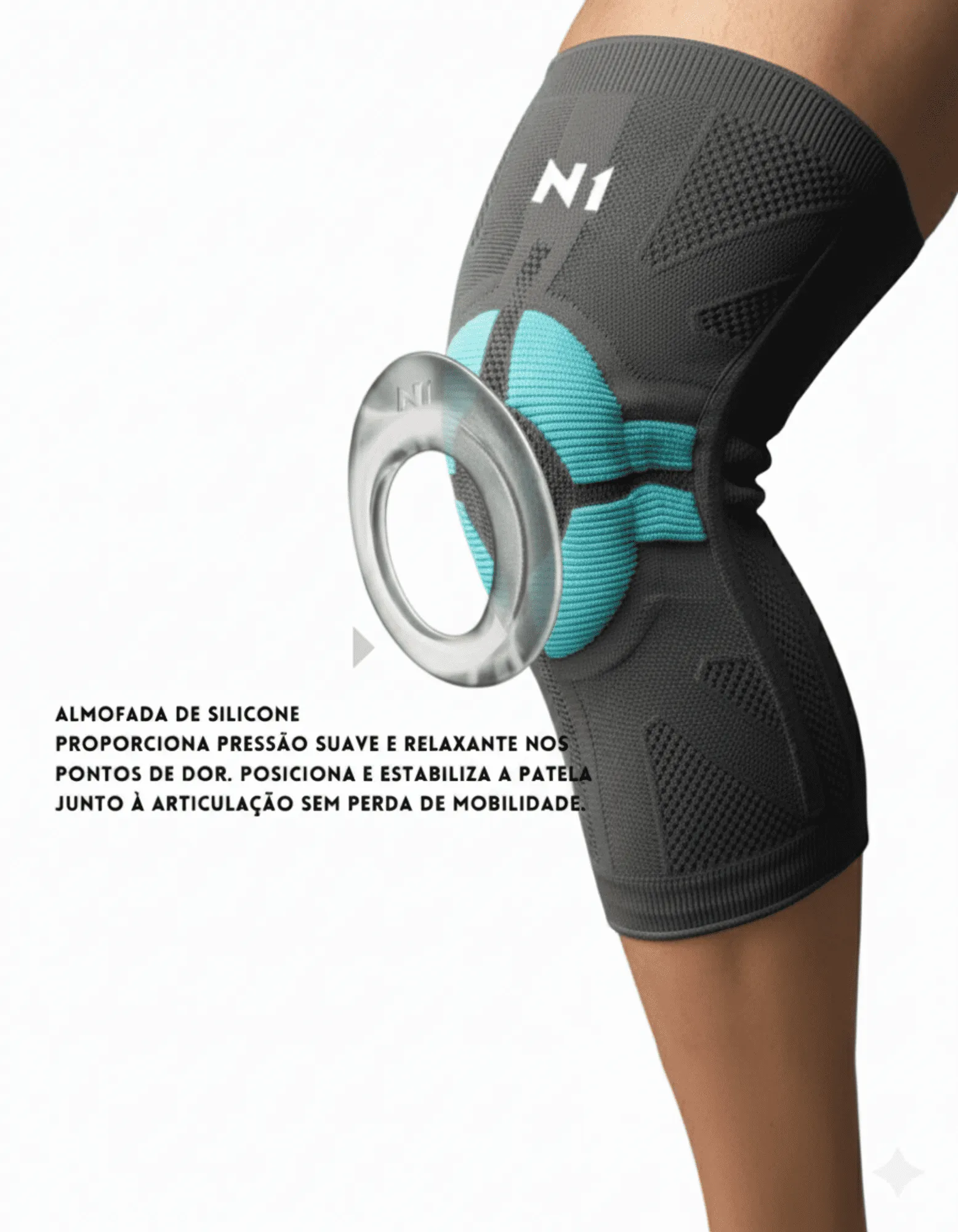 Protetor de Joelho Knit 3D N1 – Alta Compressão, Estabilidade e Conforto | Linha Pro - Imagem 4