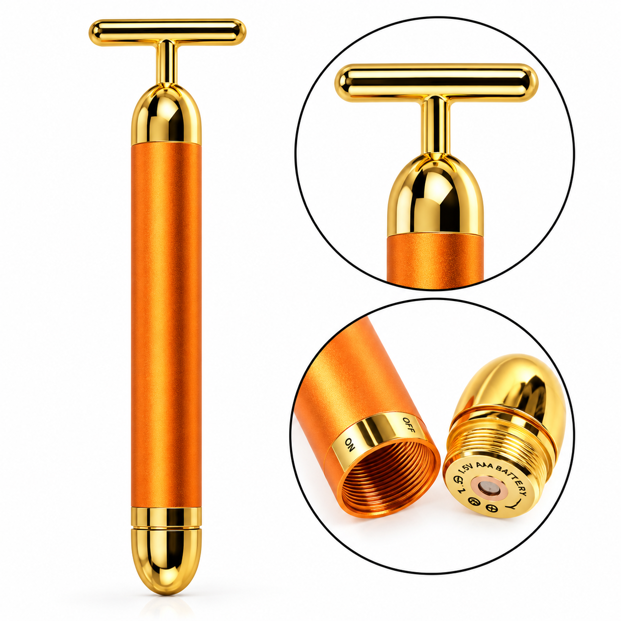 Massageador Facial Elétrico Gold Dourado – Portátil - Imagem 2