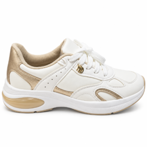 Tênis Modare Ultraconforto Feminino Branco/Dourado – 7414.102